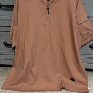 adidas Men's Tan Half-Zip Casual Shirt